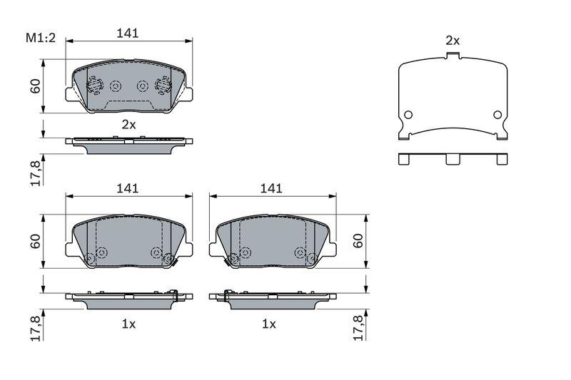 Kit de plaquettes de frein, frein à disque BOSCH 0986494671