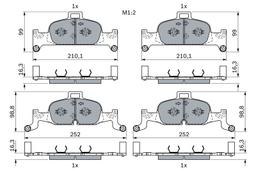 Kit de plaquettes de frein, frein à disque BOSCH 0986424432