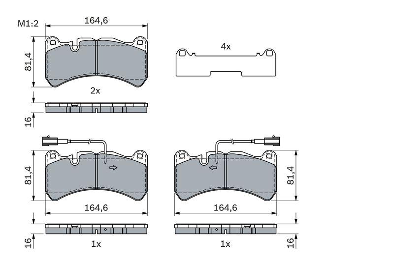Kit de plaquettes de frein, frein à disque BOSCH 0 986 424 104
