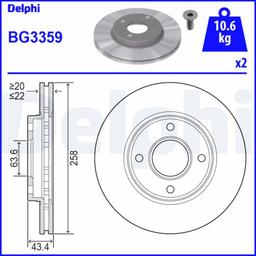 Disque de frein DELPHI BG3359