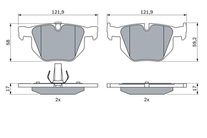 Kit de plaquettes de frein, frein à disque BOSCH 0 986 424 766