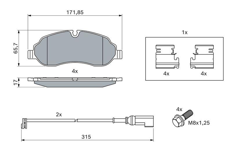 Kit de plaquettes de frein, frein à disque BOSCH 0 986 494 845
