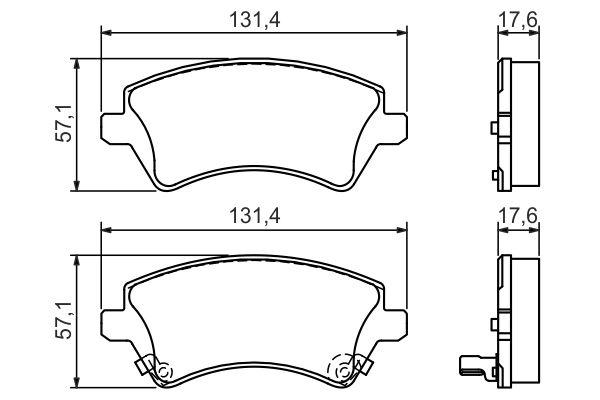 Kit de plaquettes de frein, frein à disque BOSCH 0986424735