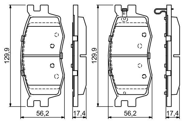 Kit de plaquettes de frein, frein à disque BOSCH 0 986 494 139