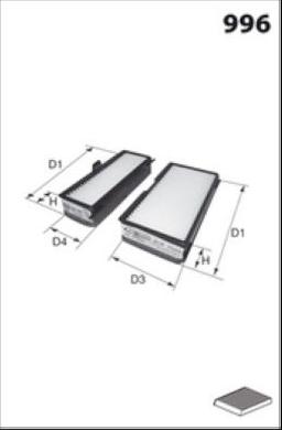 Filtre, air de l'habitacle MECAFILTER JLR7064