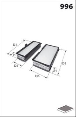 Filtre, air de l'habitacle MECAFILTER JLR7064