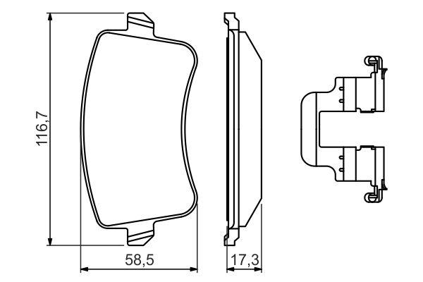 Kit de plaquettes de frein, frein à disque BOSCH 0 986 494 637