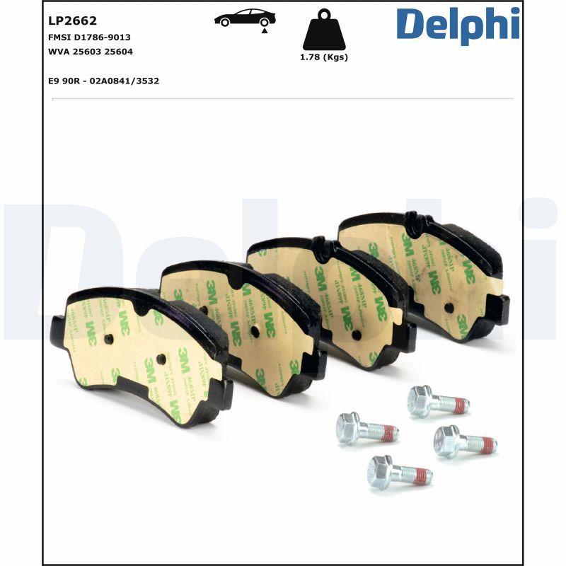 Kit de plaquettes de frein, frein à disque DELPHI LP2662
