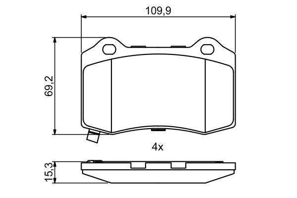 Kit de plaquettes de frein, frein à disque BOSCH 0 986 494 708