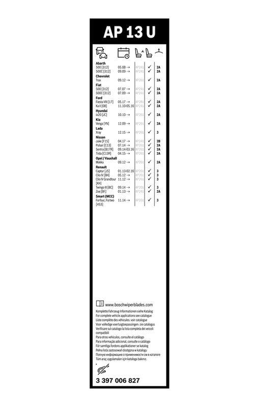 Balai d'essuie-glace BOSCH 3 397 006 827