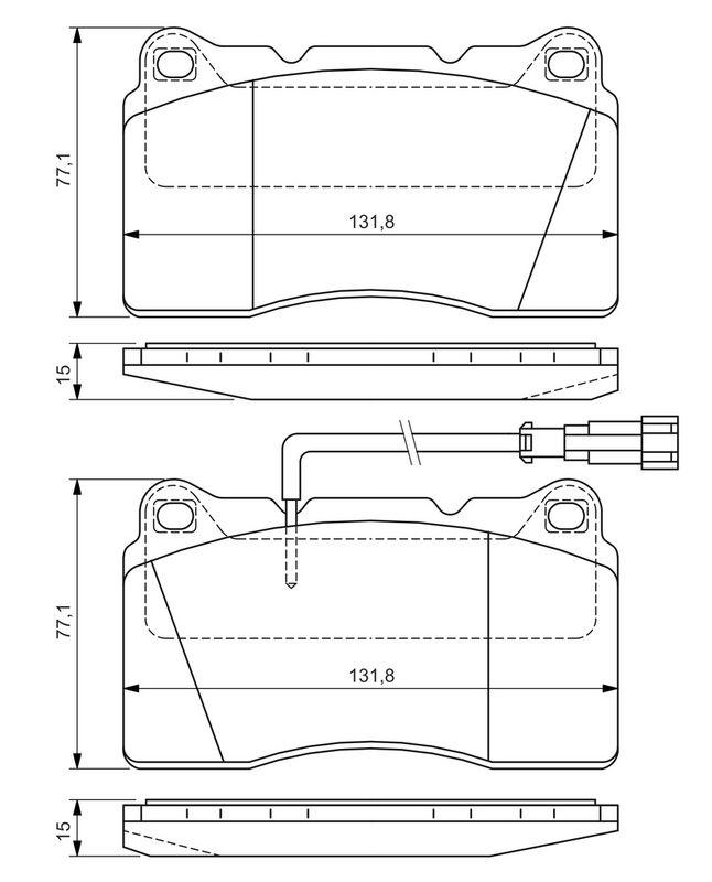 Kit de plaquettes de frein, frein à disque BOSCH 0986424577