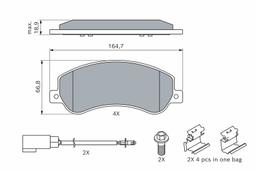 Kit de plaquettes de frein, frein à disque BOSCH 0986494170