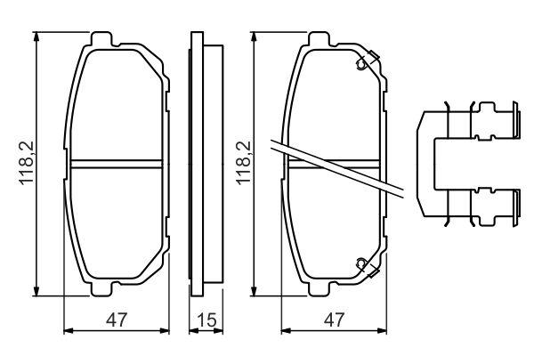 Kit de plaquettes de frein, frein à disque BOSCH 0986494590