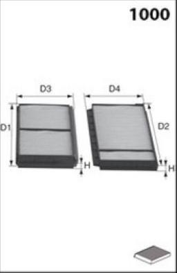 Filtre, air de l'habitacle MECAFILTER JLR7253