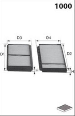 Filtre, air de l'habitacle MECAFILTER JLR7253