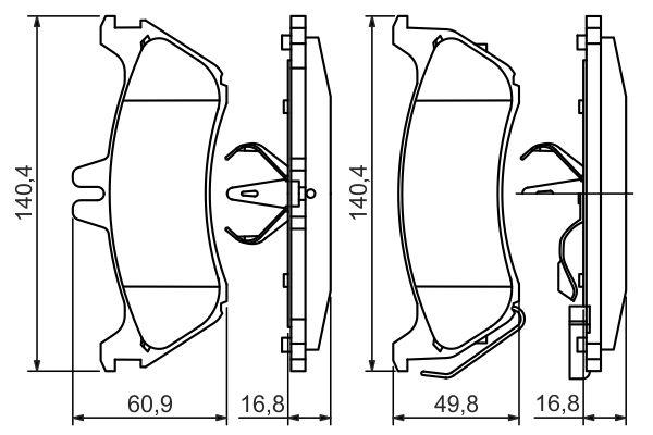 Kit de plaquettes de frein, frein à disque BOSCH 0986424708