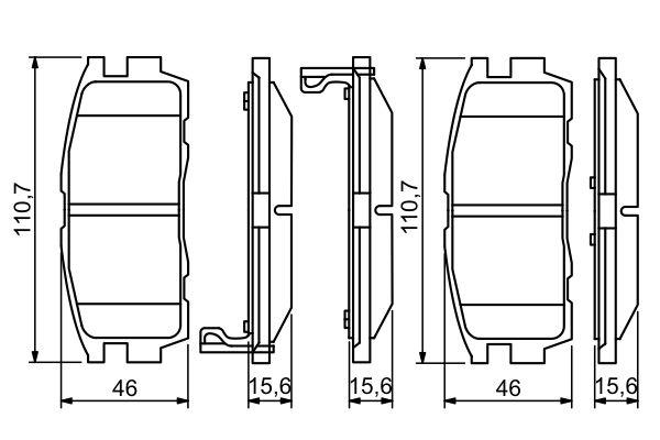 Kit de plaquettes de frein, frein à disque BOSCH 0986494251