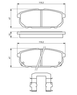 Kit de plaquettes de frein, frein à disque BOSCH 0986494590
