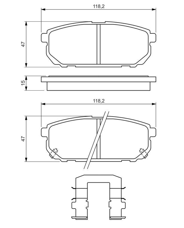 Kit de plaquettes de frein, frein à disque BOSCH 0986494590