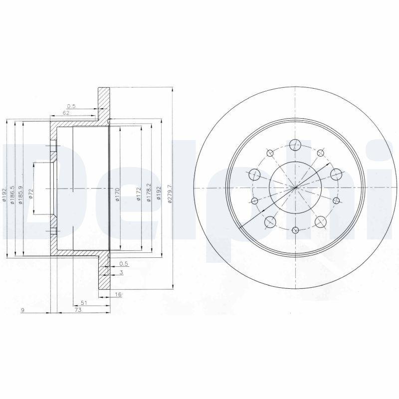 Disque de frein DELPHI BG3853