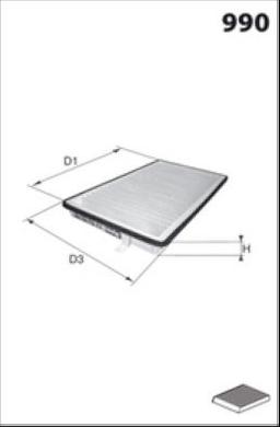 Filtre, air de l'habitacle MECAFILTER ELR7199