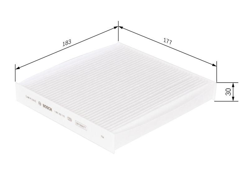 Filtre, air de l'habitacle BOSCH 1 987 432 115