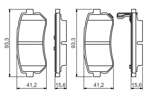 Kit de plaquettes de frein, frein à disque BOSCH 0986495354