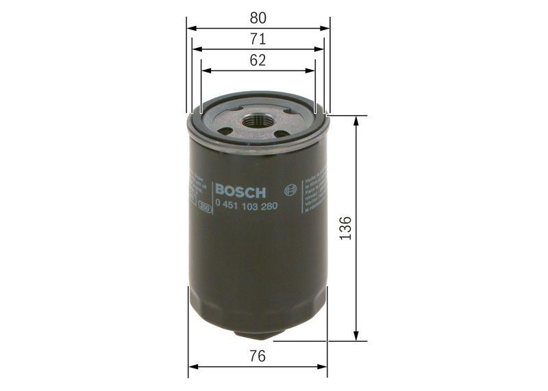 Filtre à huile BOSCH 0 451 103 280