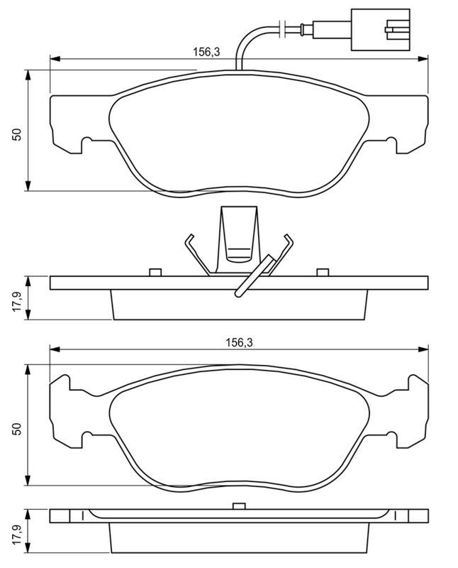 Kit de plaquettes de frein, frein à disque BOSCH 0986424593