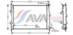 Radiateur, refroidissement du moteur AVA QUALITY COOLING DNA2287