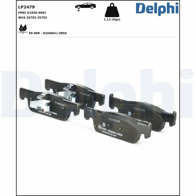 Kit de plaquettes de frein, frein à disque DELPHI LP2479