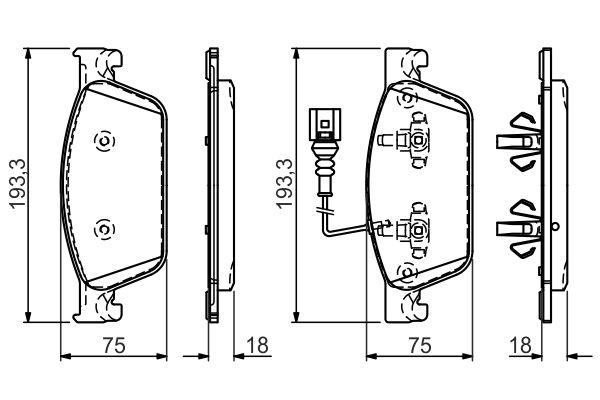 Kit de plaquettes de frein, frein à disque BOSCH 0 986 494 553
