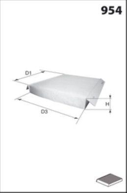 Filtre, air de l'habitacle MECAFILTER ELR7195
