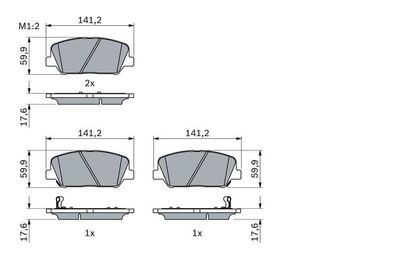 Kit de plaquettes de frein, frein à disque BOSCH 0 986 494 979