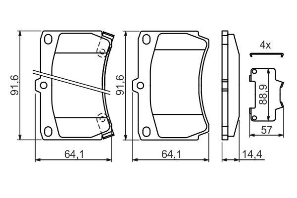 Kit de plaquettes de frein, frein à disque BOSCH 0 986 461 141