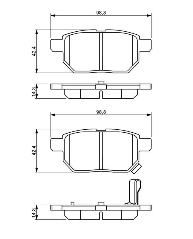 Kit de plaquettes de frein, frein à disque BOSCH 0986494255