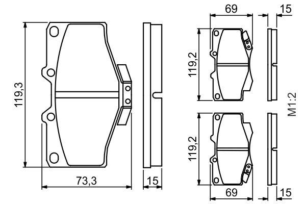 Kit de plaquettes de frein, frein à disque BOSCH 0986424268