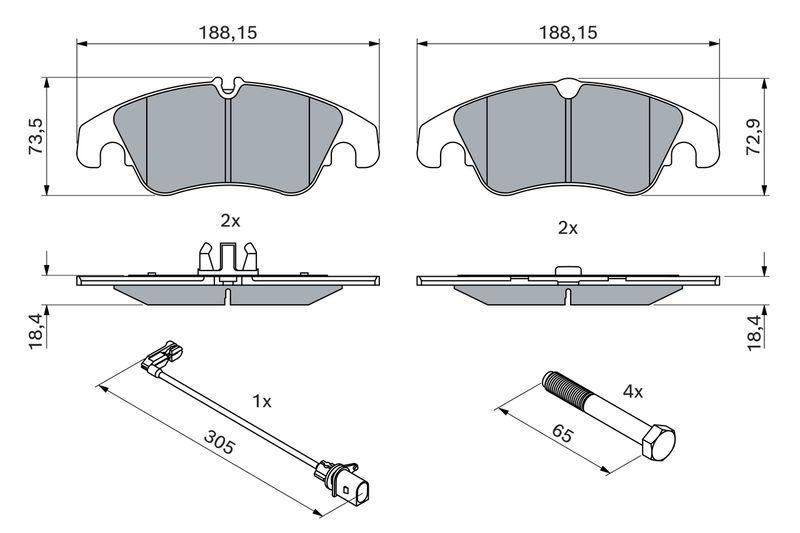 Kit de plaquettes de frein, frein à disque BOSCH 0 986 494 259