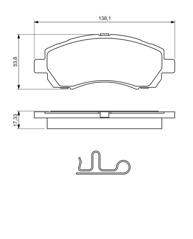 Kit de plaquettes de frein, frein à disque BOSCH 0986424770
