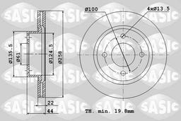 Disque de frein SASIC 6104048