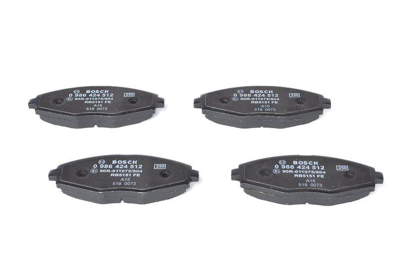 Kit de plaquettes de frein, frein à disque BOSCH 0 986 424 512