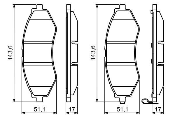 Kit de plaquettes de frein, frein à disque BOSCH 0 986 494 343