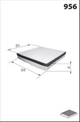 Filtre, air de l'habitacle MECAFILTER EKR7163