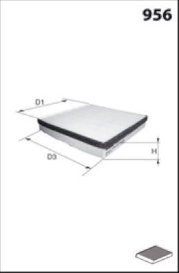 Filtre, air de l'habitacle MECAFILTER EKR7163
