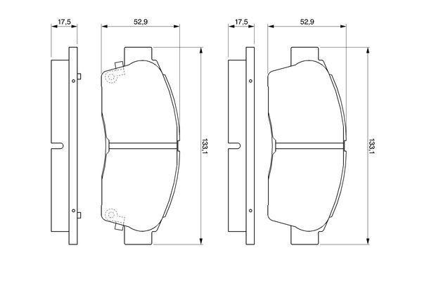 Kit de plaquettes de frein, frein à disque BOSCH 0 986 461 123