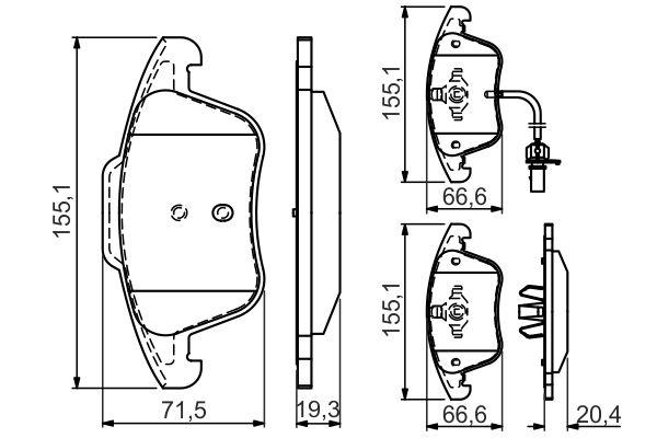 Kit de plaquettes de frein, frein à disque BOSCH 0986494538