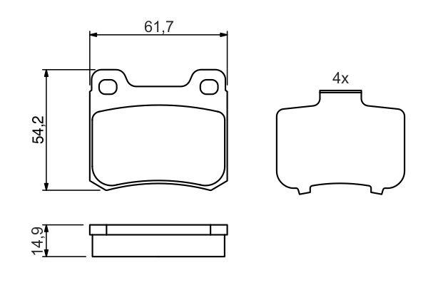 Kit de plaquettes de frein, frein à disque BOSCH 0 986 466 871