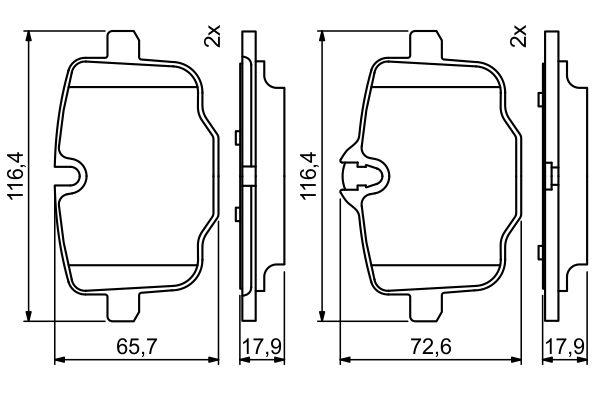 Kit de plaquettes de frein, frein à disque BOSCH 0 986 494 759