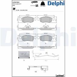 Kit de plaquettes de frein, frein à disque DELPHI LP5079EV