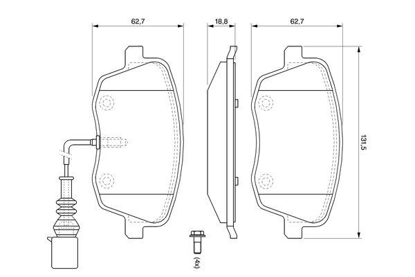 Kit de plaquettes de frein, frein à disque BOSCH 0 986 494 105
